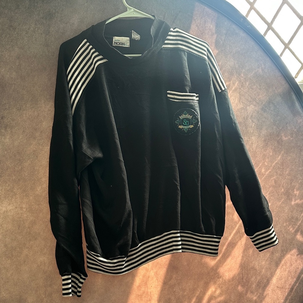 Black Striped Women's Sweater from Iconic Vintage Brand Mister Noah Plus